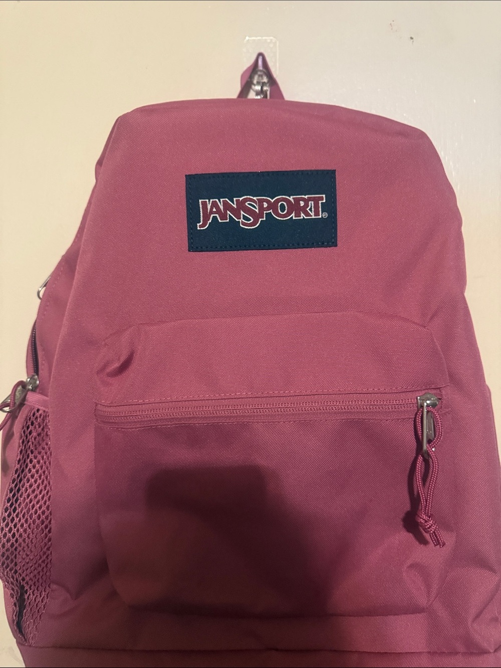 Jansport Rose Pink Backpack with Front Pocket - Picture 2 of 8